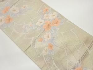 草花模様織出し袋帯